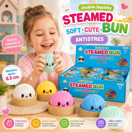 Jucărie Antistres Squishy Dumpling 8.5 cm cu Spumă în Interior – Extra Moale