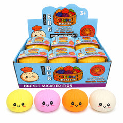 Jucărie Antistres Squishy Dumpling 8,5cm în Cutie Tip Bambus – Jucărie Antistres Moale pentru Copii