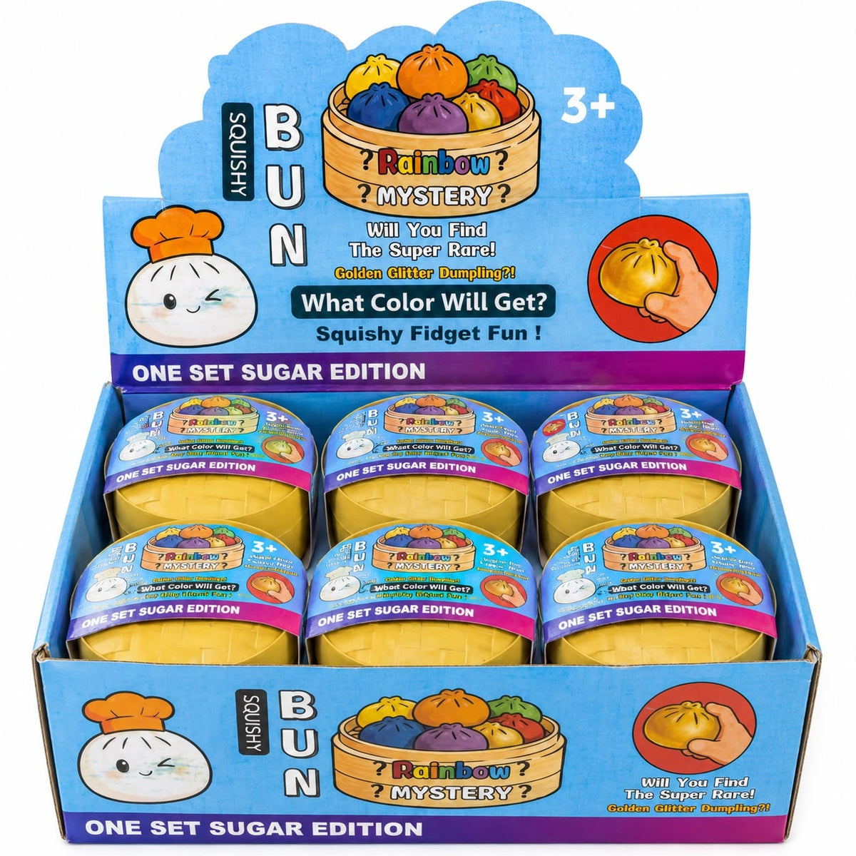 Jucărie Antistres Squishy Dumpling cu Bile din Gel și Inimioare Colorate, 8.5 cm