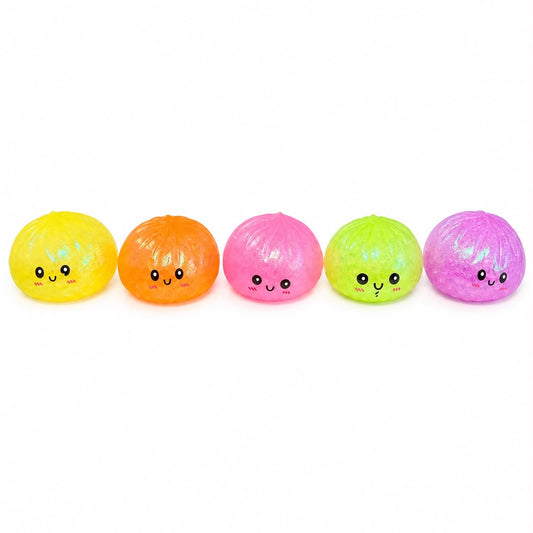 Jucărie Antistres Squishy Dumpling cu Bile din Gel și Sclipici 8.5 cm – Extra Moale