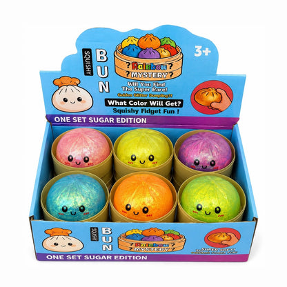Jucărie Antistres Squishy Dumpling cu Gel și Sclipici, 8,5 cm, Model Aleatoriu
