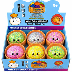 Jucărie Antistres Squishy Dumpling cu Inimioare și Bile din Gel, 8,5 cm, Model Aleatoriu