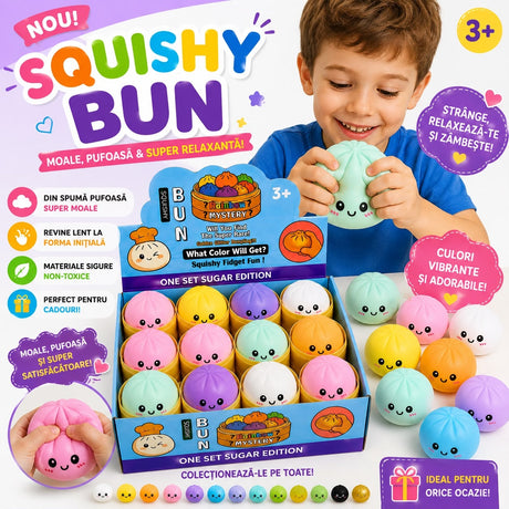 Jucărie Antistres Squishy Dumpling cu Spumă, 8.5 cm, Model Aleatoriu, Super Moale