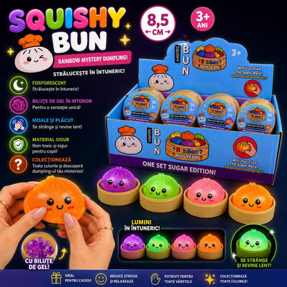 Jucărie Antistres Squishy Dumpling Fosforescent Colorat 8,5 cm – Glow in the Dark
