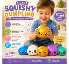 Jucărie Antistres Squishy Dumpling Gigant 15 cm – Extra Moale, Pufoasă, pentru Copii și Adulți