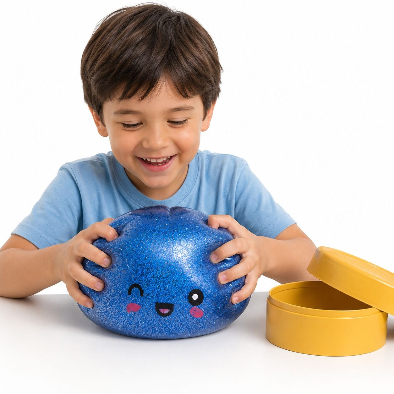 Jucărie Antistres Squishy Dumpling Gigant cu Glitter – Squishy Mare, Moale și Elastic