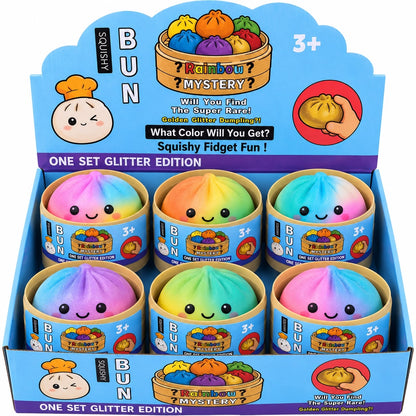 Jucărie Antistres Squishy Dumpling Multicolor cu Spumă, 8,5 cm, Slow Rising, Model Aleatoriu