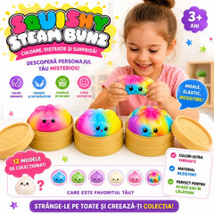 Jucărie Antistres Squishy Dumpling Pufos 8.5 cm, Model Surpriză, Moale și Elastic