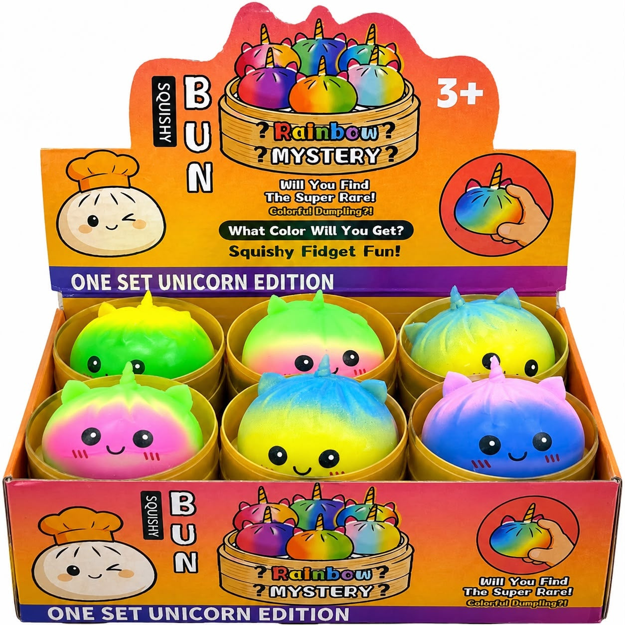 Jucărie Antistres Squishy Dumpling Unicorn cu Spumă, 8,5 cm, Model Aleatoriu