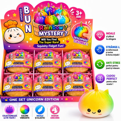 Jucărie Antistres Squishy Dumpling Unicorn cu Spumă în Interior, Culoare Aleatorie , 3+ Ani