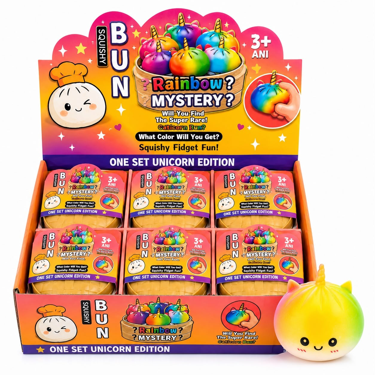 Jucărie Antistres Squishy Dumpling Unicorn cu Spumă în Interior, Culoare Aleatorie , 3+ Ani