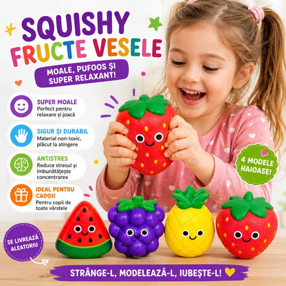 Jucărie Antistres Squishy Fructe, Model Aleatoriu, Moale și Elastică
