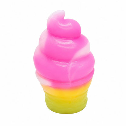Jucarie antistres Squishy Ice Cream Cone 8cm, model inghetata colorata, culoare aleatorie