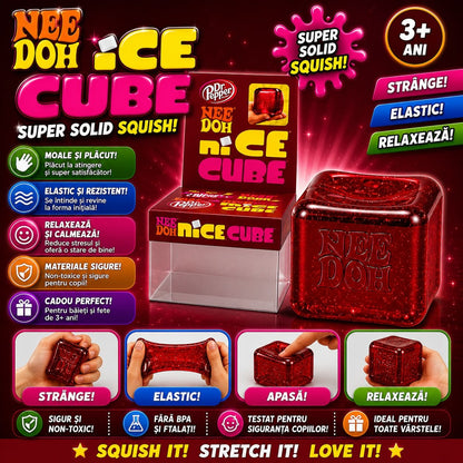 Jucarie antistres Squishy Ice Cube, model cub de gheata