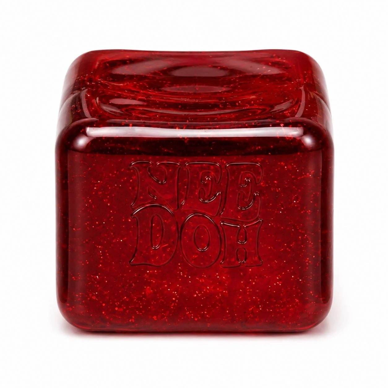 Jucarie antistres Squishy Ice Cube Rosu, model cub de gheata