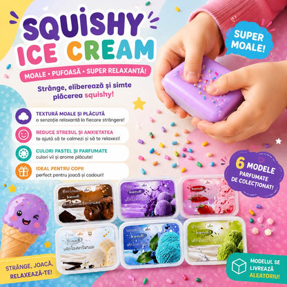 Jucărie Antistres Squishy Înghețată în Cutie, 10cm Model și Aromă Livrate Aleatoriu, Textură Moale și Elastică