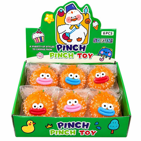 Jucărie Antistres Squishy Mandarină 9 cm, Model Aleatoriu, Moale și Elastică, Pinch Pinch Toy