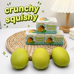 Jucărie Antistres Squishy Mango Crunchy, Model Fruct Mango, Textură Senzorială și Efect Crunchy