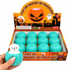 Jucărie Antistres Squishy Pop-Up Fantomă în Dovleac – Jucărie Senzorială Amuzantă pentru Copii