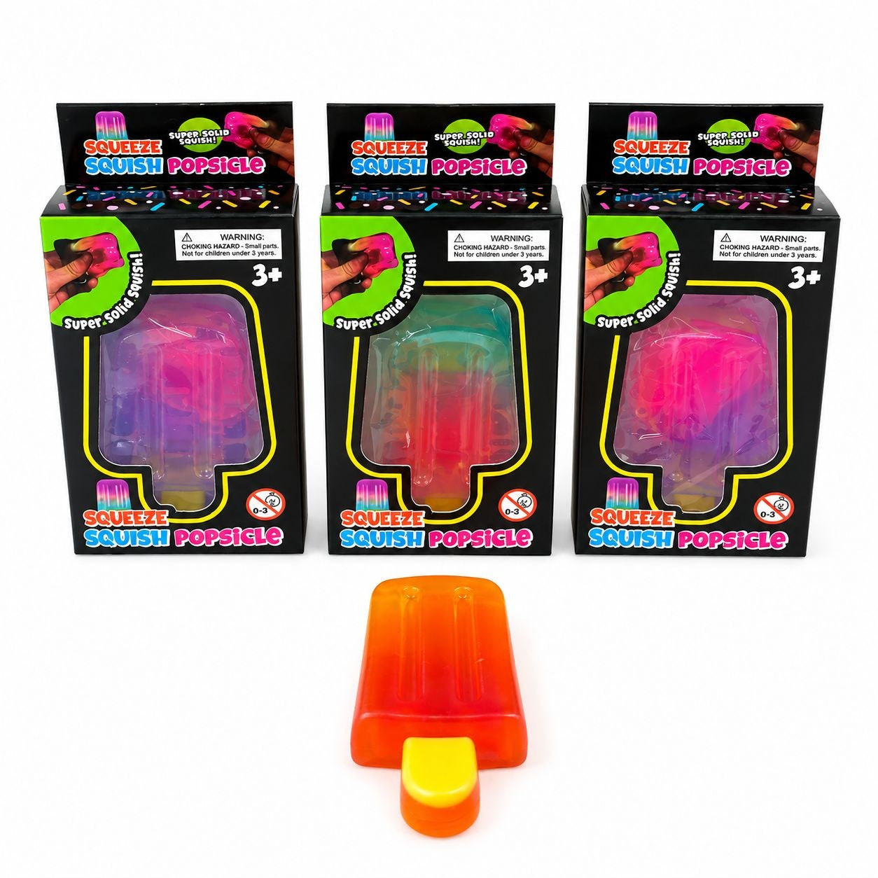 Jucarie antistres Squishy Popsicle, model inghetata pe bat, culoare aleatorie