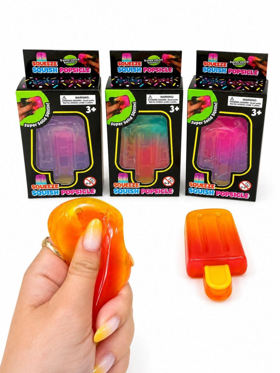 Jucarie antistres Squishy Popsicle, model inghetata pe bat, culoare aleatorie