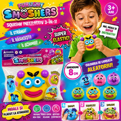 Jucărie Antistres Squishy Smushers 8 cm, Super Elastică, Model și Culoare Livrate Aleatoriu