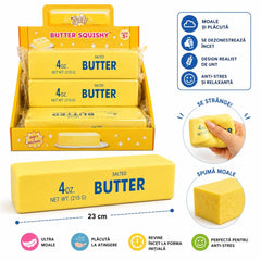 Jucărie Antistres Squishy Unt Gigant 23 cm – Slow Rising, Spumă Moale Premium, Model Realist Butter