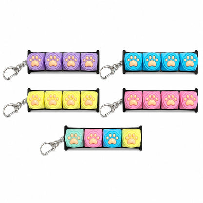 Jucărie Antistres Tastatură Fidget cu Lumini LED și Breloc – Pop It Senzorial Portabil, Model Lăbuță