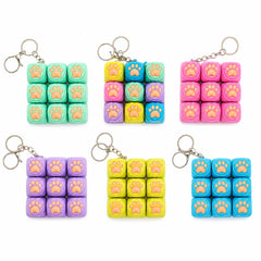 Jucărie Antistres Tastatură Pop It cu Lumini LED și Breloc – Mini Fidget Sensory Toy, Model Lăbuță