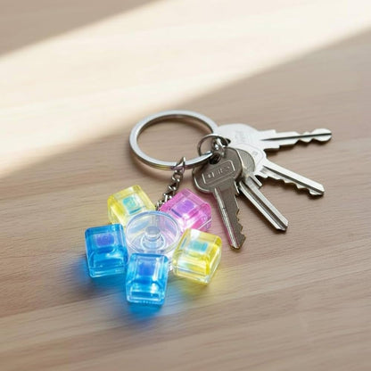 Jucărie Breloc Antistres Spinner cu 5 Taste și Lumini LED | Fidget Spinner Luminos pentru Relaxare