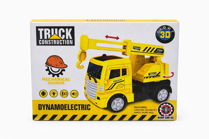 Jucarie camion cu excavator, lumini si sunete, 18 cm