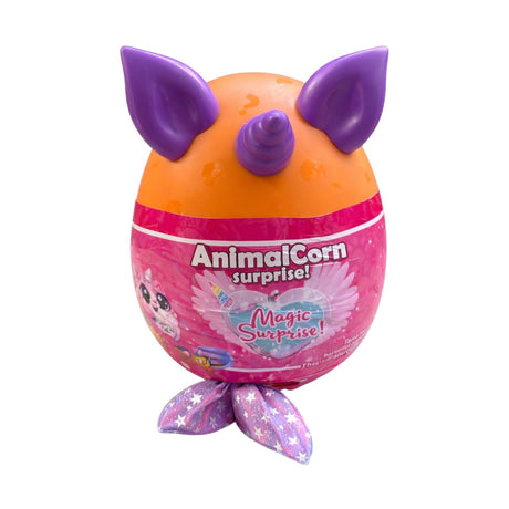 Jucărie de plus AnimalCorn cu surprize, din material plus, 40 cm, culori variate, dezvoltă creativitatea