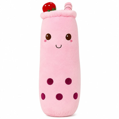 Jucărie de Pluș Bubble Tea Roz, 80 cm, Pernă Plus Gigantă, Moale și Catifelată