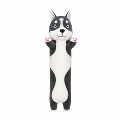 Jucărie de pluș cățel Husky 110 cm – pernă lungă, pluș moale