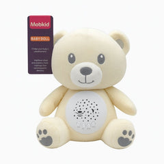 Jucarie de Plus cu Proiectie Luminoasa si Sunete Blande , Ursulet Baby Doll, 26x20x14cm