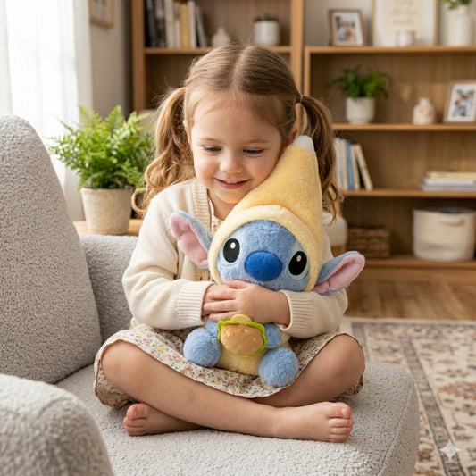 Jucărie de pluș Experiment 626 cu hamburger, 22 cm – pluș moale, adorabil, pentru copii