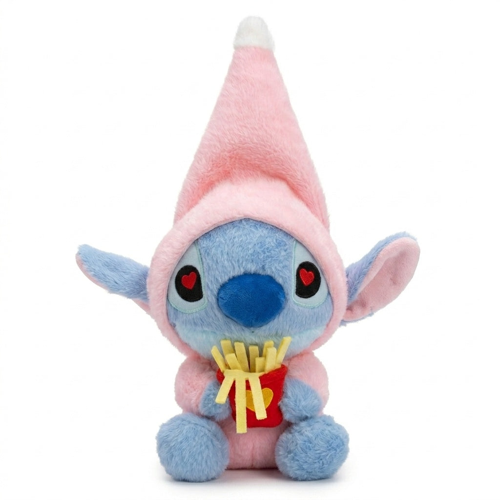 Jucărie de pluș Experiment 626 roz, cu cartofi prăjiți, 22 cm – pluș kawaii, moale, pentru copii