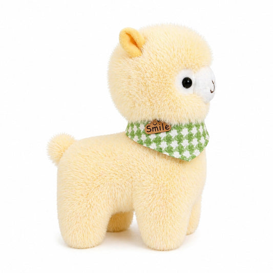 Jucărie de pluș lamă, galbenă 25 cm – pluș moale decorativ