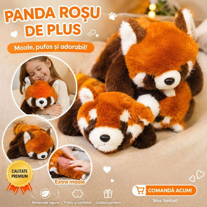 Jucărie de Plus Panda Rosu , 35cm Moale și Pufoasă pentru Copii Cadoul Perfect