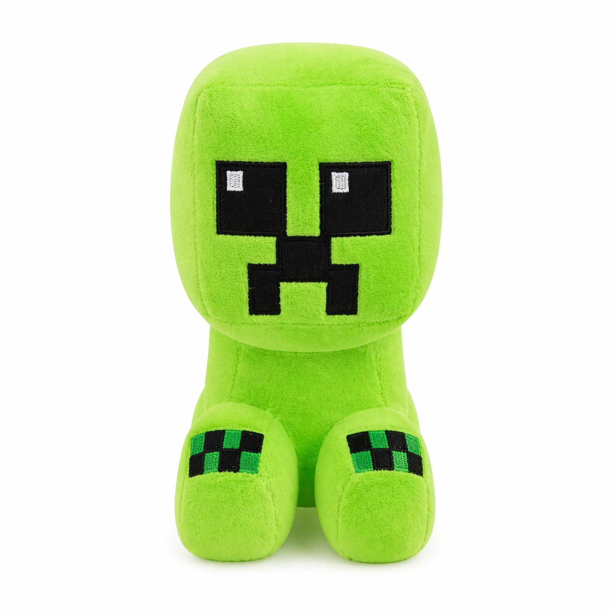 Jucărie de pluș pixelată verde 22 cm – personaj cubic stil joc video, moale și simpatic