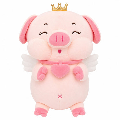 Jucărie de pluș porcușor roz 45 cm – pluș moale cu coroniță, jucărie adorabilă pentru copii