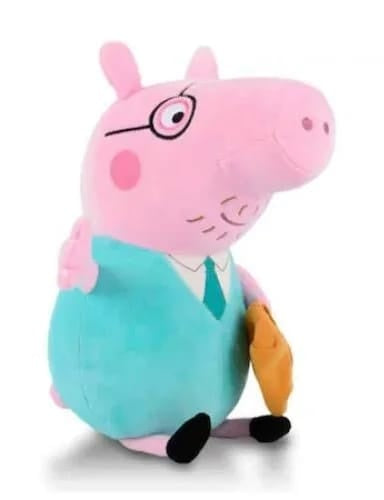 Jucarie de plus purcelus roz cu ochelari, moale si dragalas 20-25 cm