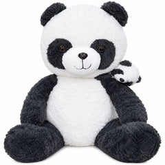 Jucărie de Plus Urs Panda 60 cm, Moale și Pufoasă, cu Pui Panda, Cadou pentru Copii și Bebeluși