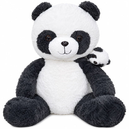 Jucărie de Plus Urs Panda 60 cm, Moale și Pufoasă, cu Pui Panda, Cadou pentru Copii și Bebeluși