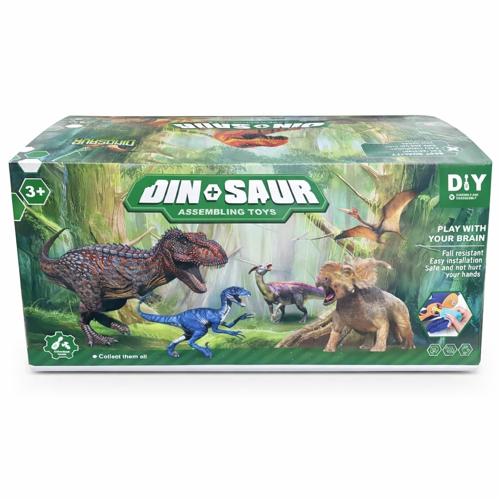 Jucarie dinozaur de asamblat DIY, model aleatoriu, figurina interactiva copii