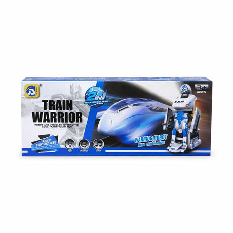 Jucarie dual mode tren care se transforma in robot, 24 cm cu lumini, sunete si bump and go