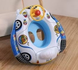 Jucărie gonflabilă tip automobil pentru copii, albastru și galben, 60x40 cm