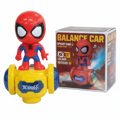 Jucarie interactiva balans cu lumini, sunete si abur, model supererou, multicolor