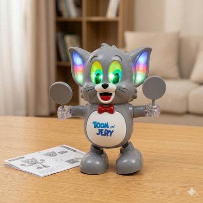 Jucărie Interactivă Electrică pentru Pisici, model Tom și Jerry, cu lumini și sunete, plastic