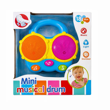 Jucărie Interactivă Mini Tobă Muzicală pentru Bebeluși 18+ Luni – Lumini, Sunete și Ritm
